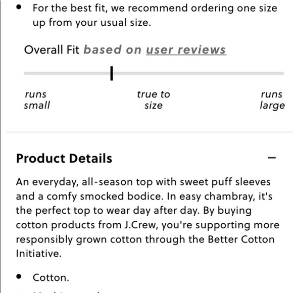 NWT J. Crew Puff Sleeved Chambray Smocked Top in Birch Wash - Picture 7 of 7